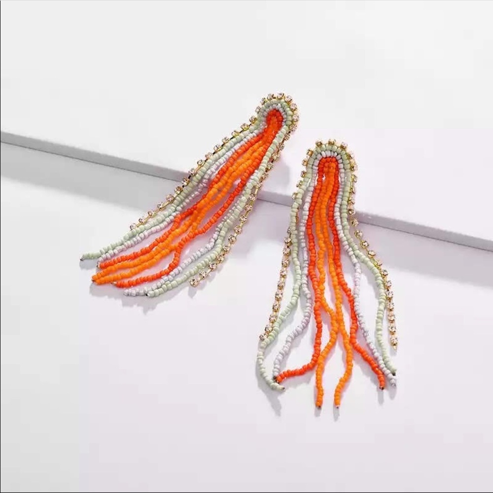 Multicolored Gorgeous Beaded Boho Styled Earrings - Picture 1 of 1